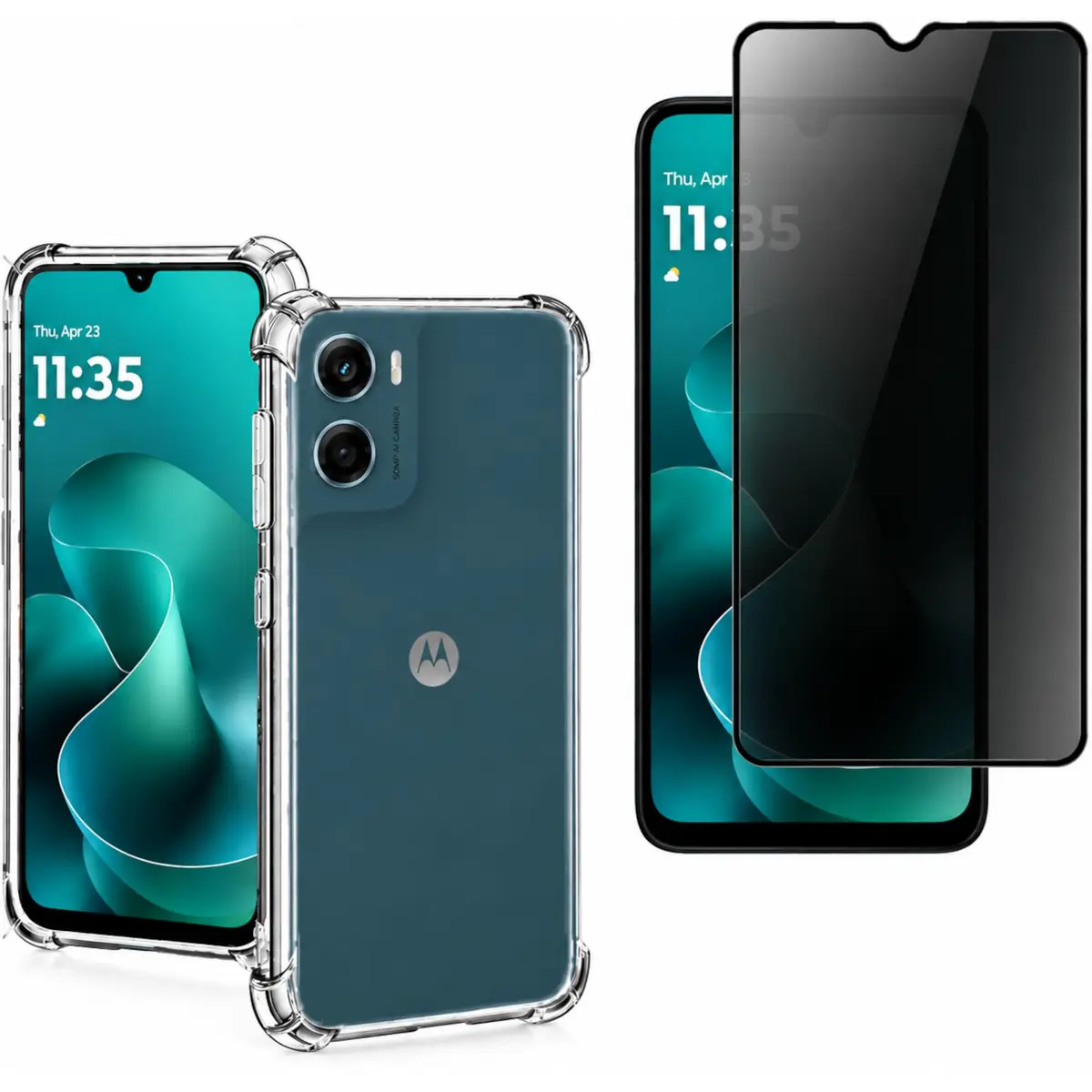 Kit Capa Anti Impacto + Película Privativa 9D para Motorola Moto G06 | Cantos reforçados, absorção de impactos, proteção contra riscos, privacidade da tela e encaixe preciso para o uso diário - 1