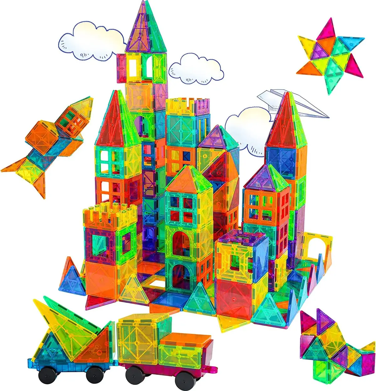 Brastoy Blocos de Montar Magnéticos Construção STEM Brinquedo Infantil Educativo (65 Peças) - 1