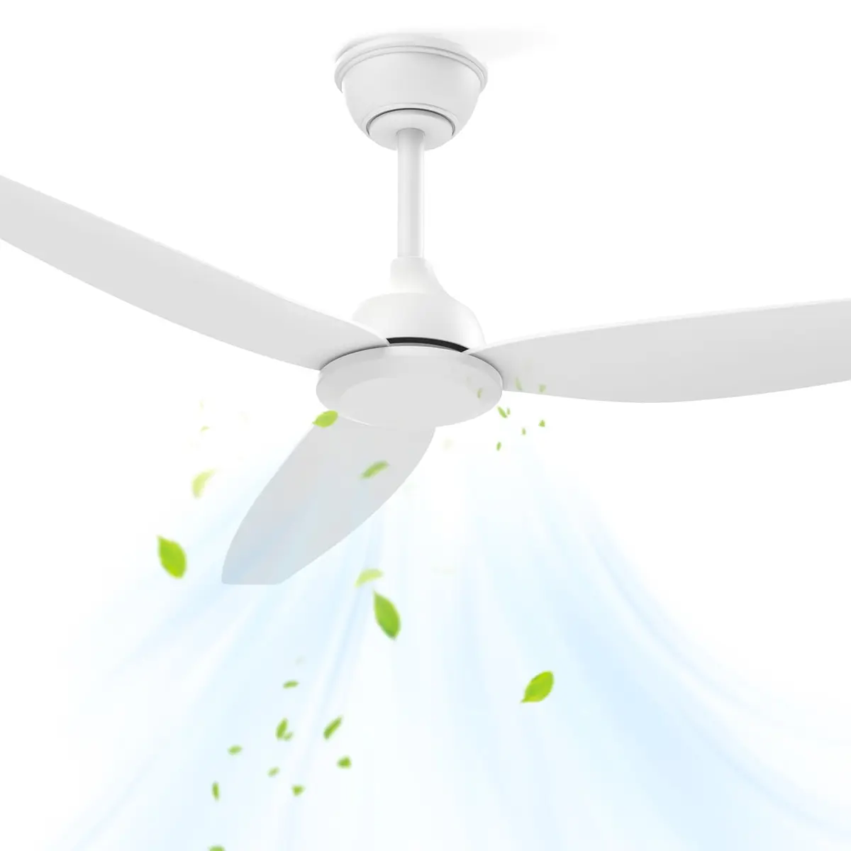 Airwit Ventilador de Teto 52" Sem Luz, 6 Velocidades, Controle Remoto | Reversível, Grande Porte, Branco, Bivolt 110V/220V