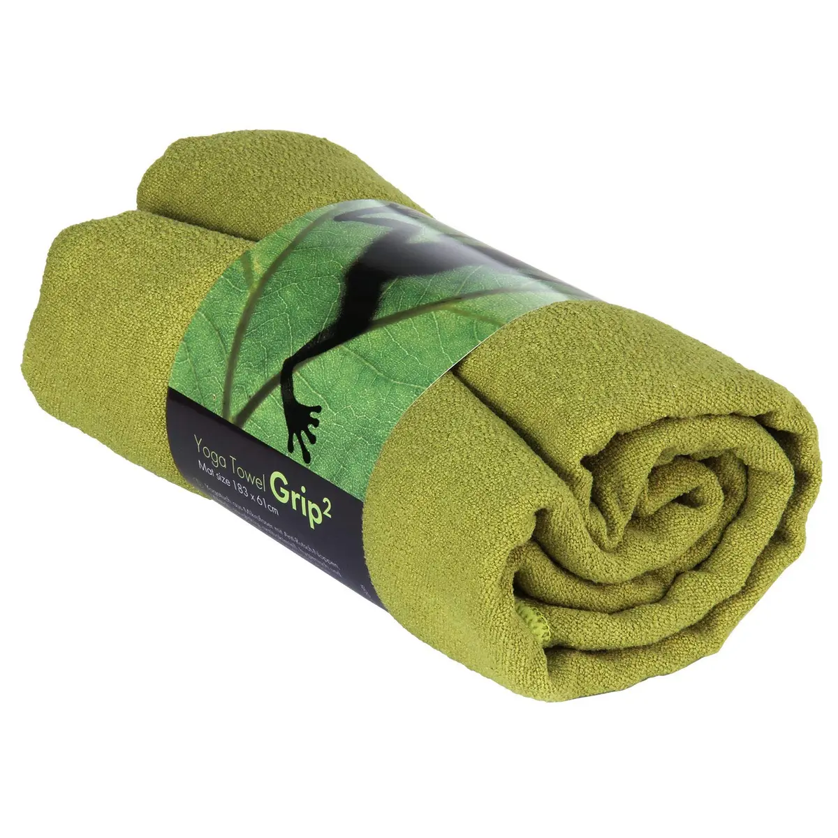 Toalha de Yoga Microfibra,com pontas de silicone, Indicada para as práticas de Hot Yoga, Asthanga e Vinyasa, para aulas coletivas e para quem transpira muito 185cm x 68cm (Verde) - 1