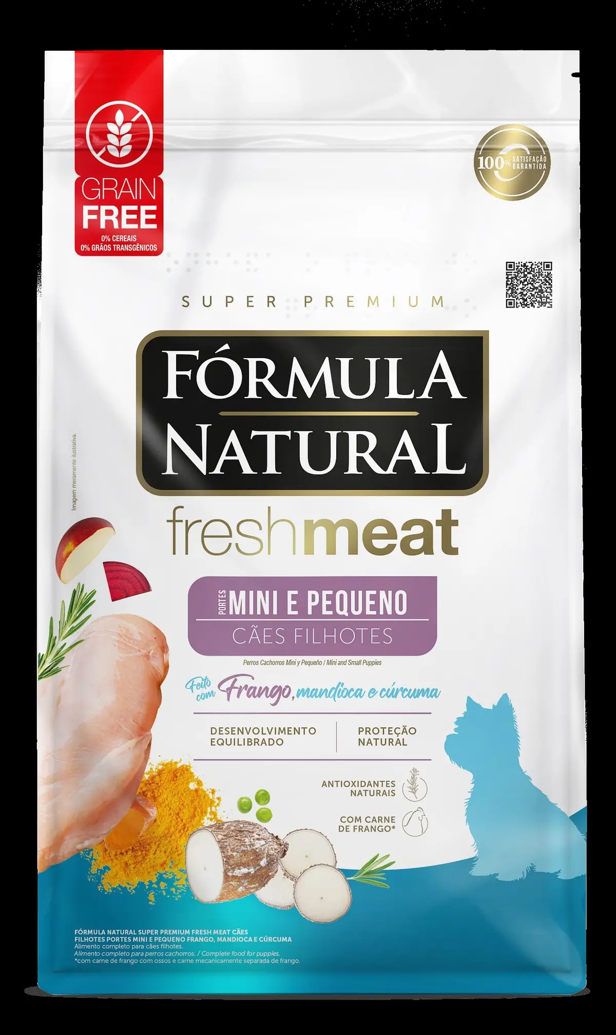 Fresh Meat Ração Para Cães Filhote de Pequeno Porte Sabor Frango, Mandioca e Cúrcuma 10,1kg