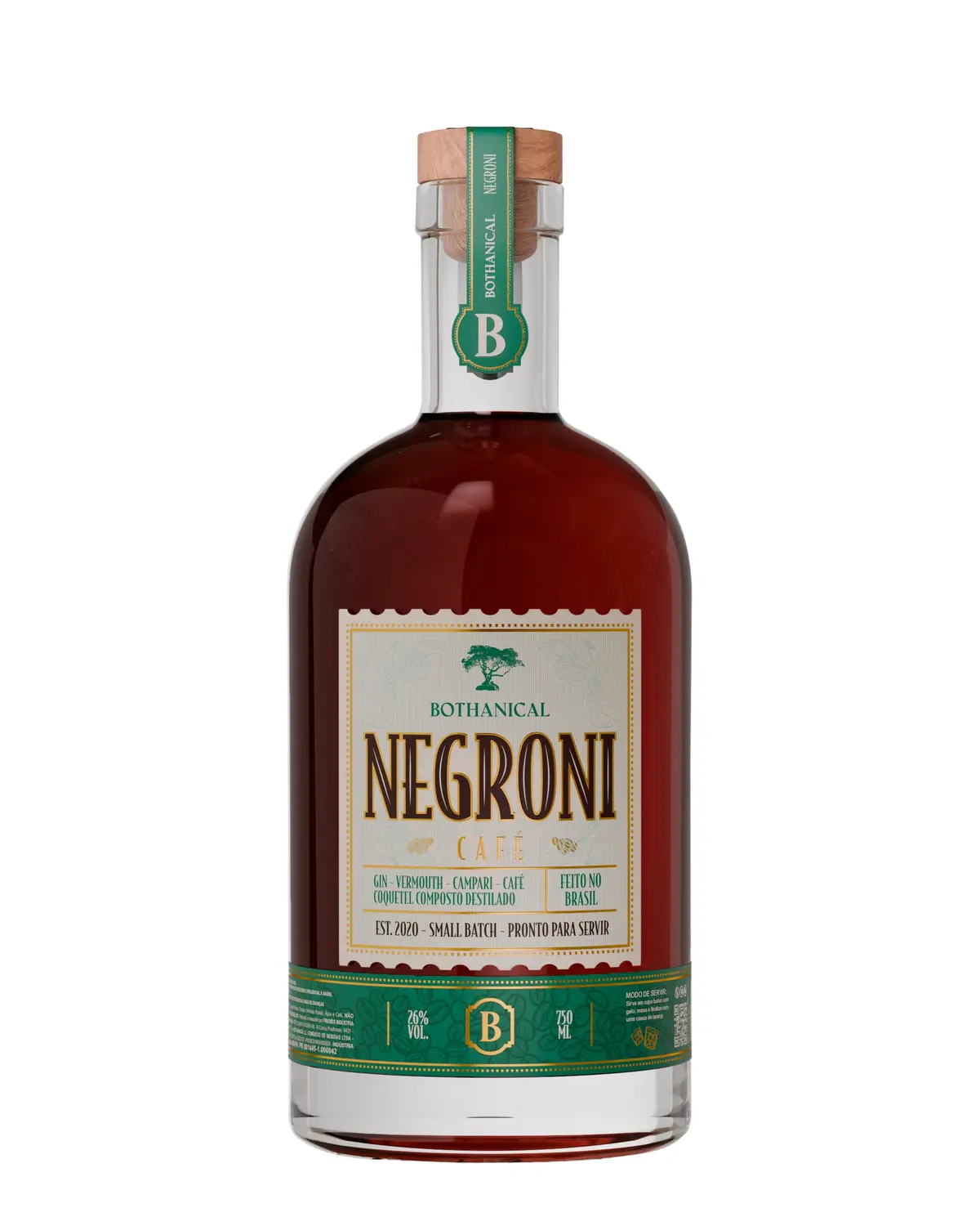 Bothanical Negroni Café - Feito no Brasil - Gin - Campari - Vermouth - Café - Pronto para Consumo