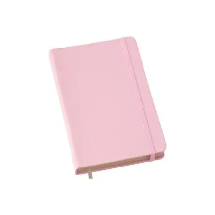 Caderno Com Pauta A6 Caderneta de Bolso 80 Folhas 10x15 Capa Dura com Elástico Rosa - 1