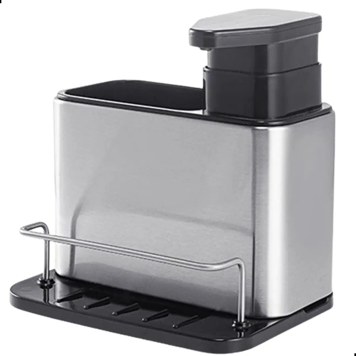 Porta Detergente Inox Dispenser Sabão Suporte Esponja Compacto Antiferrugem - 1