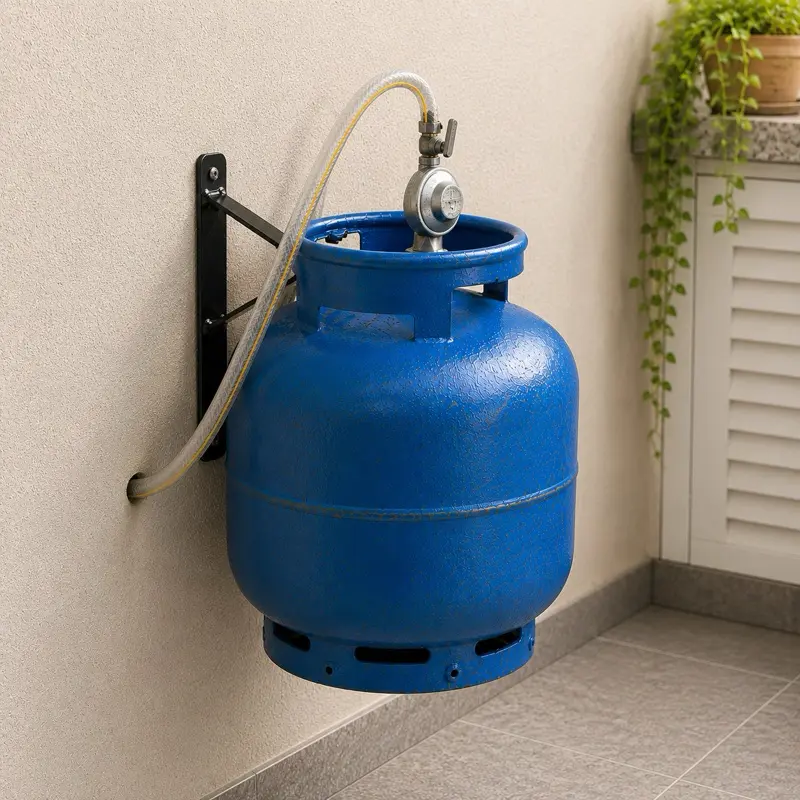SUPORTE BOTIJÃO DE GÁS PAREDE C/ 2 PARAFUSOS E BUCHAS REFORÇADO KIT - 1