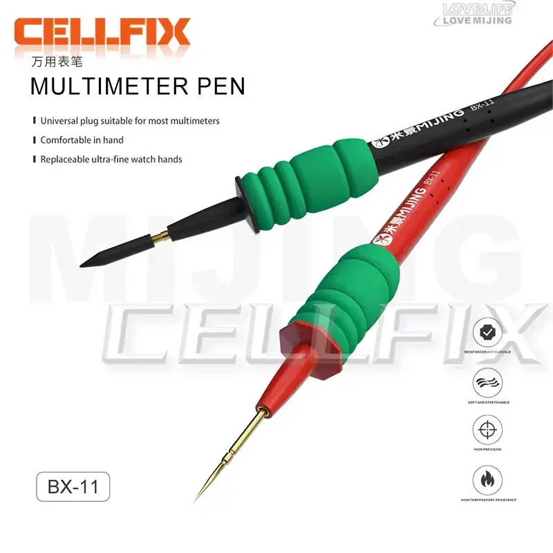 Caneta Multímetro Mijing BX-11 de Alta Precisão, Ponta Extra Afiada e Extra Resistente, Medidor Digital com Ponteiro, Ferramentas Universais de Detecção de Tensão