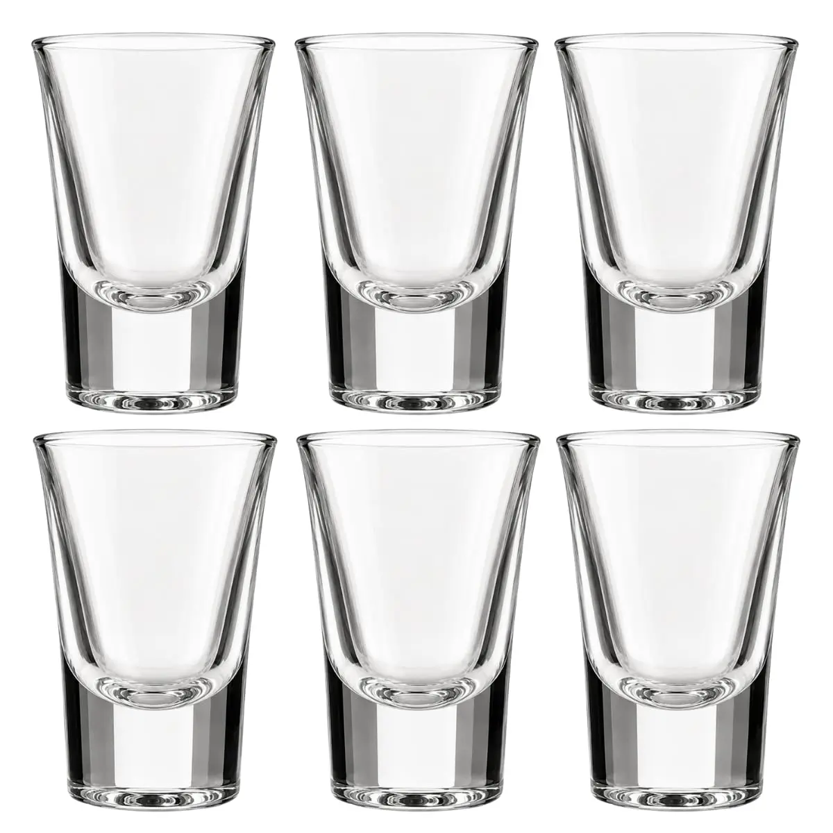 Copo Shot de Vidro 40ml Kit 6 Unidades HABITARA HOME | Base maciça para maior estabilidade, design ergonômico, conforto ao servir, ideal para shots e degustações - 1