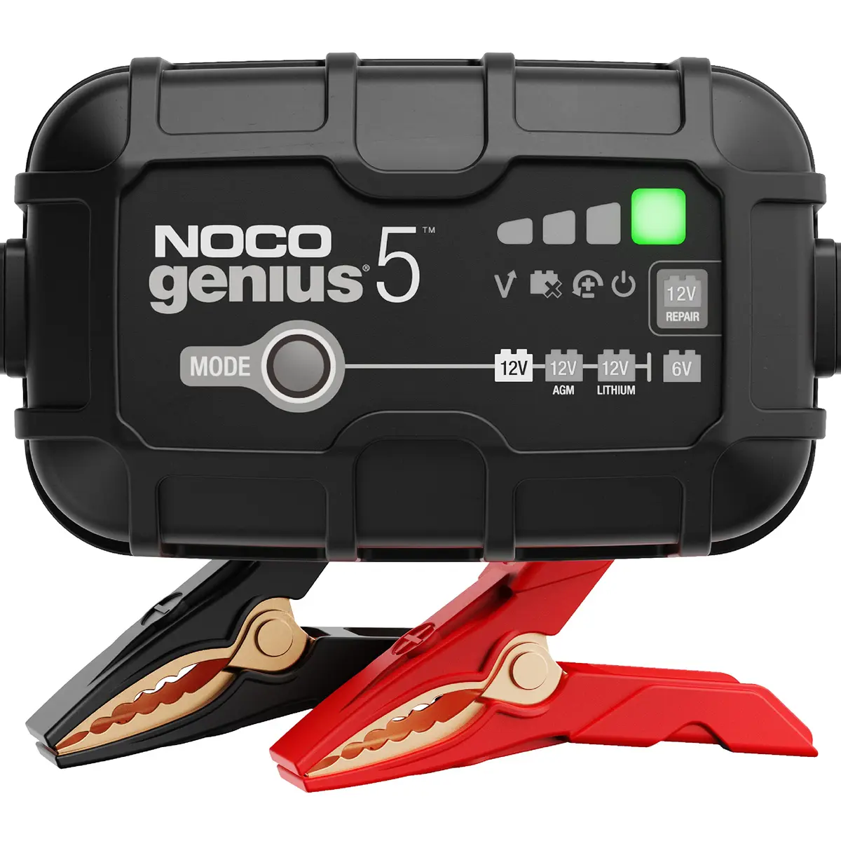 Carregador Inteligente de Bateria NOCO Genius5, 5A, 6V e 12V | Mantenedor de Bateria, Carregador de Gotejamento, Dessulfatador, Compensação de Temperatura
