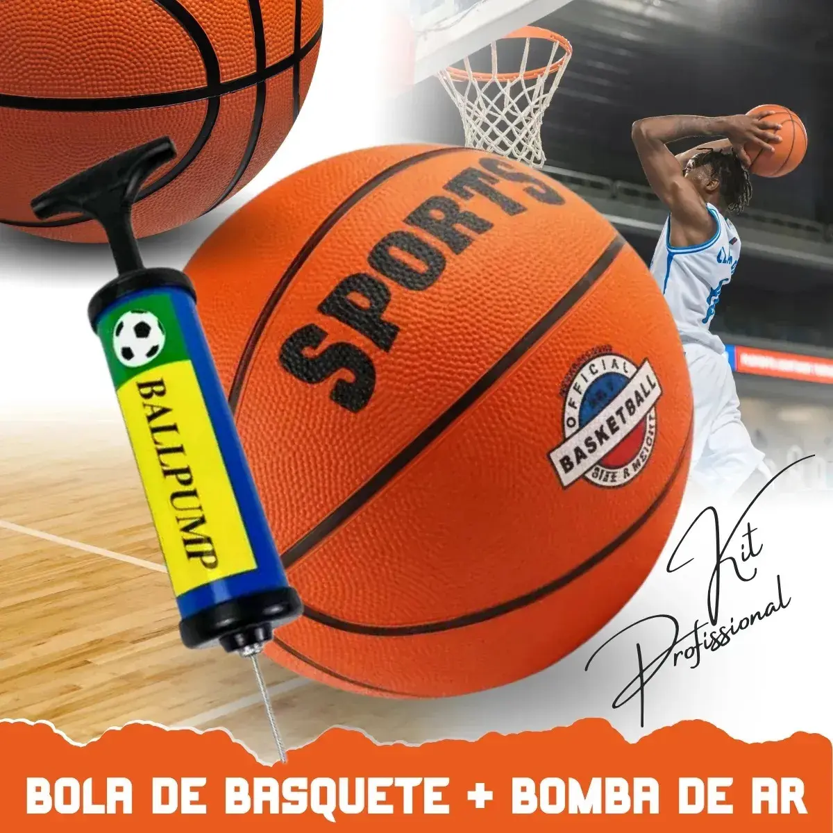 Bola De Basquete Profissional Tamanho 7 Babuu Brinquedos Educativos
