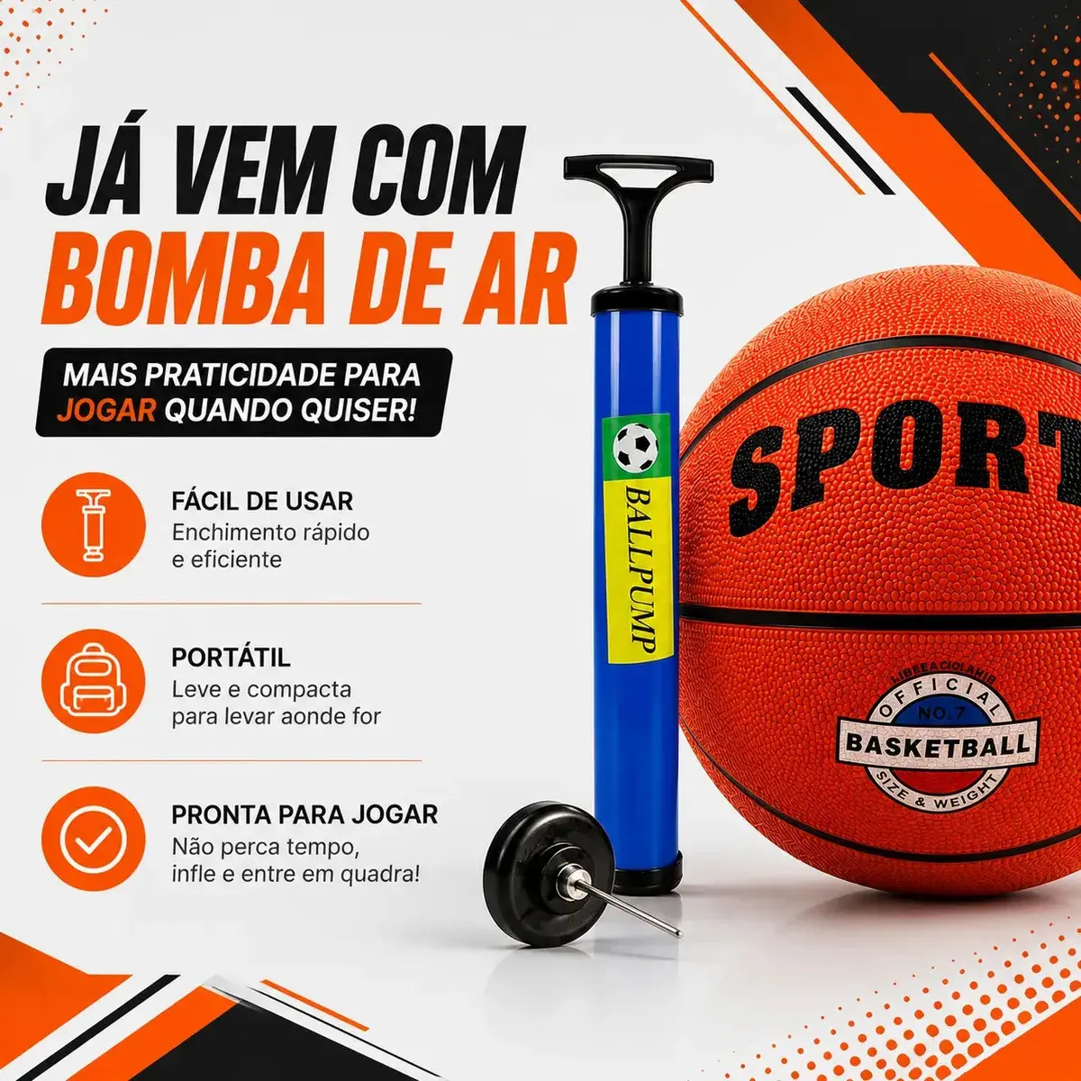 Bola De Basquete Profissional Tamanho 7 Babuu Brinquedos Educativos thumbnail 5