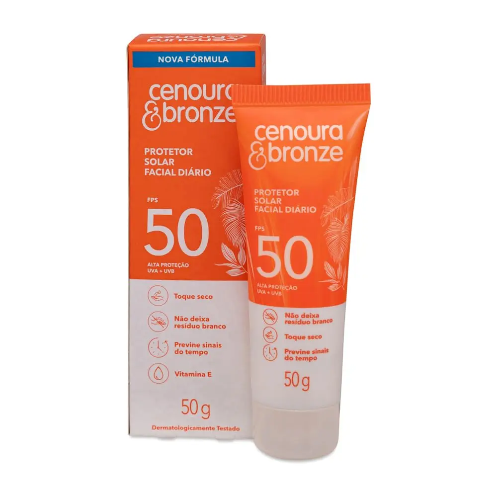 Protetor Solar Facial Diário FPS 50 Cenoura & Bronze 50g - 1