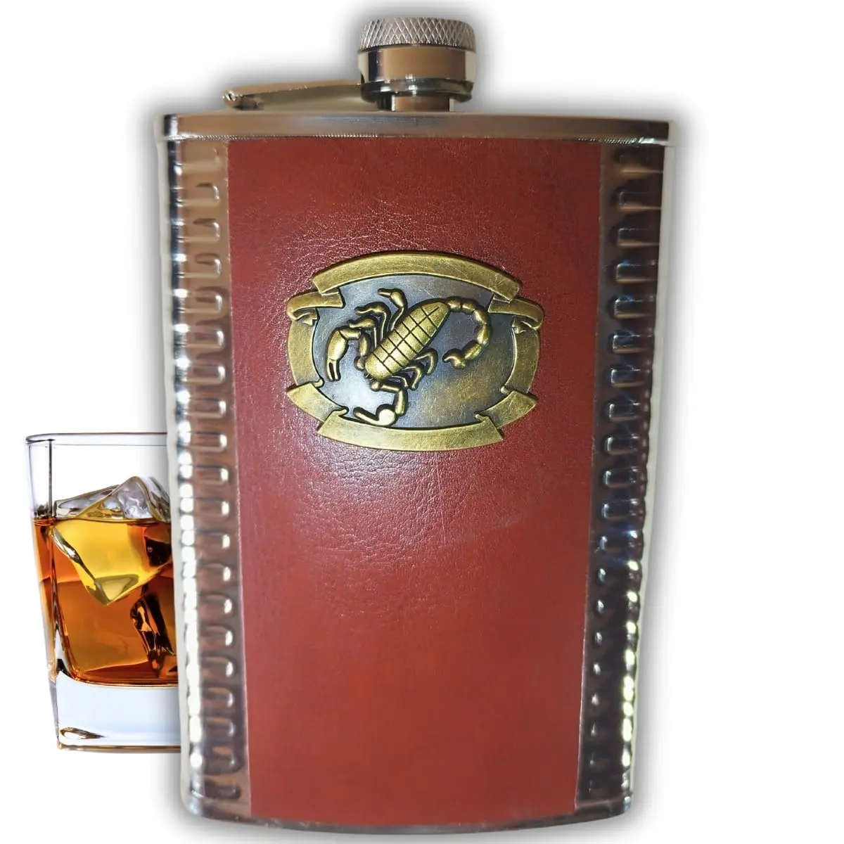 Cantil de Bolso Inox Porta Bebidas Whisky Vodca 9Oz 266ml (Escorpião)
