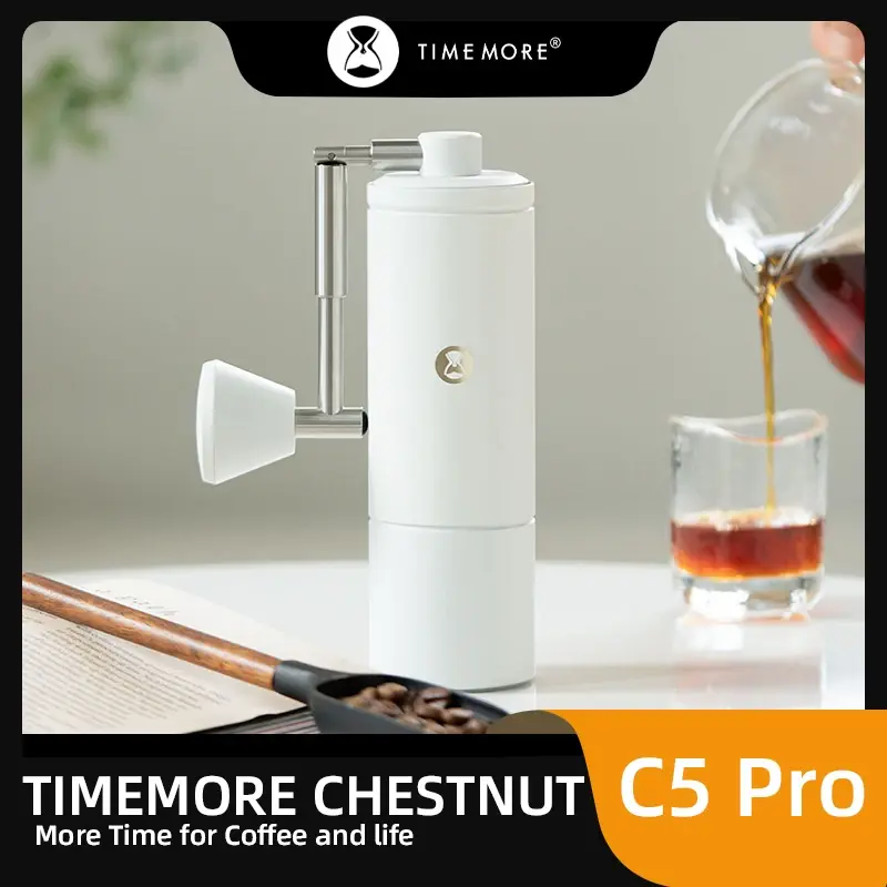 Timemore c5 pro moedor de café manual espresso moedor de mão ajustável núcleo aço rebarba enviar escova limpeza ao ar livre portátil