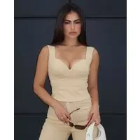 Top Feminino com Recorte 25481 Bege Consciência
