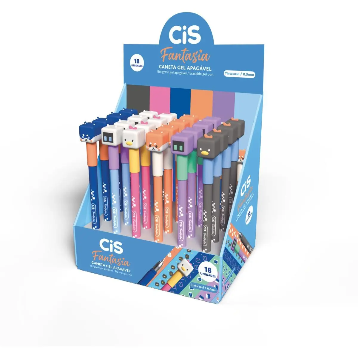 Kit de Canetas Apagáveis, Sertic, Cis Fantasia, Cube, 0,7 mm, Sortidas, 18 Unidades - 1