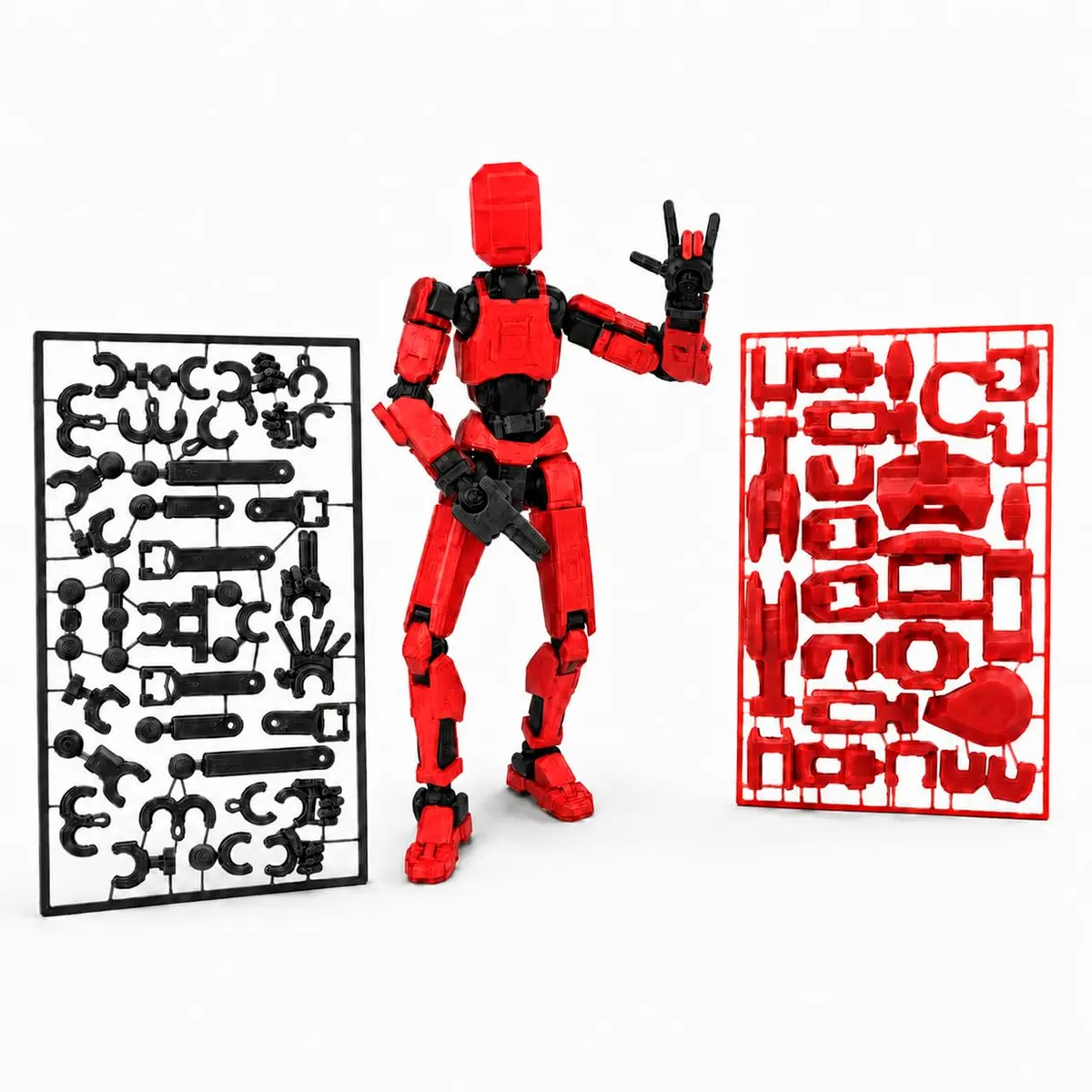 Boneco Dummy V13 Articulado Kit para Montar Encaixe, Mãos e Acessórios, Figura Poseável para Coleção, Decoração, Desenho, Fotografia e Presente Criativo, Brinquedo, Criativo, Ação, Criança (Vermelho)