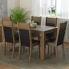 Conjunto Sala de Jantar Mesa Tampo de Madeira 6 Cadeiras Rustic/Preto Bahamas Madesa - Marrom - 1