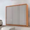 Guarda Roupa Casal Connor 100 MDF 3 Portas de Correr Moderna Mobília - Off White - 1
