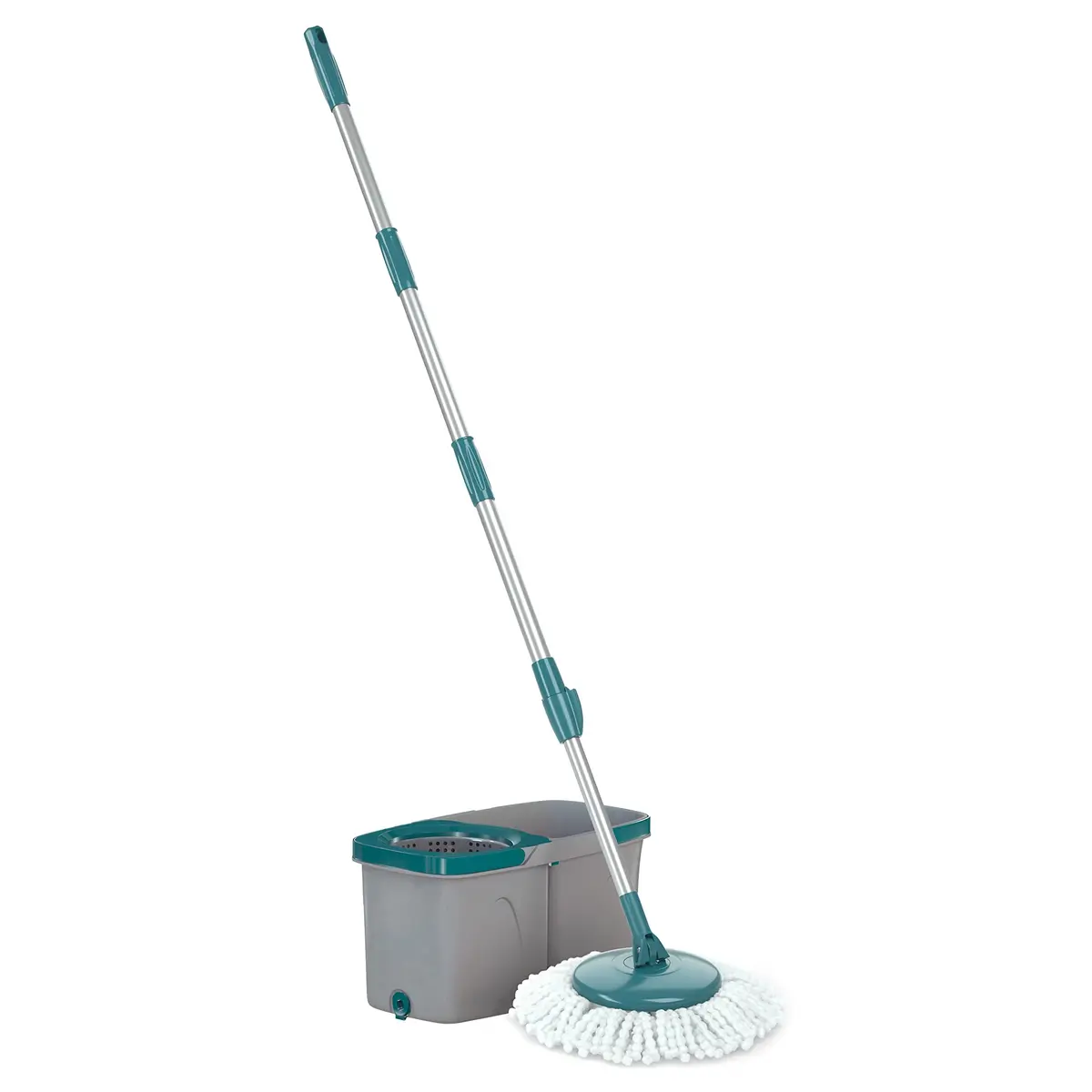 Mop Giratório Duas Águas, Balde 3 Litros com Cesto Plastic, MOP7504, Flash Limp - PP Verde