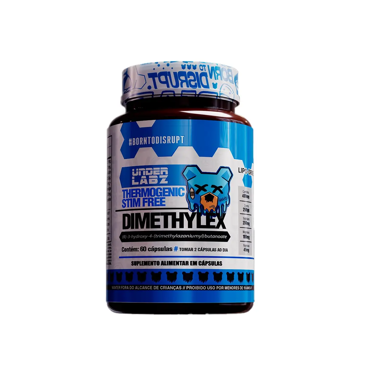 Dimethylex Stim Free (60 cápsulas - 30 Doses) Termogênico - Under Labz | Sem cafeína, Energia, Foco – Fórmula Premium | Tecnologia Lipo Drive | Inteligência Metabólica