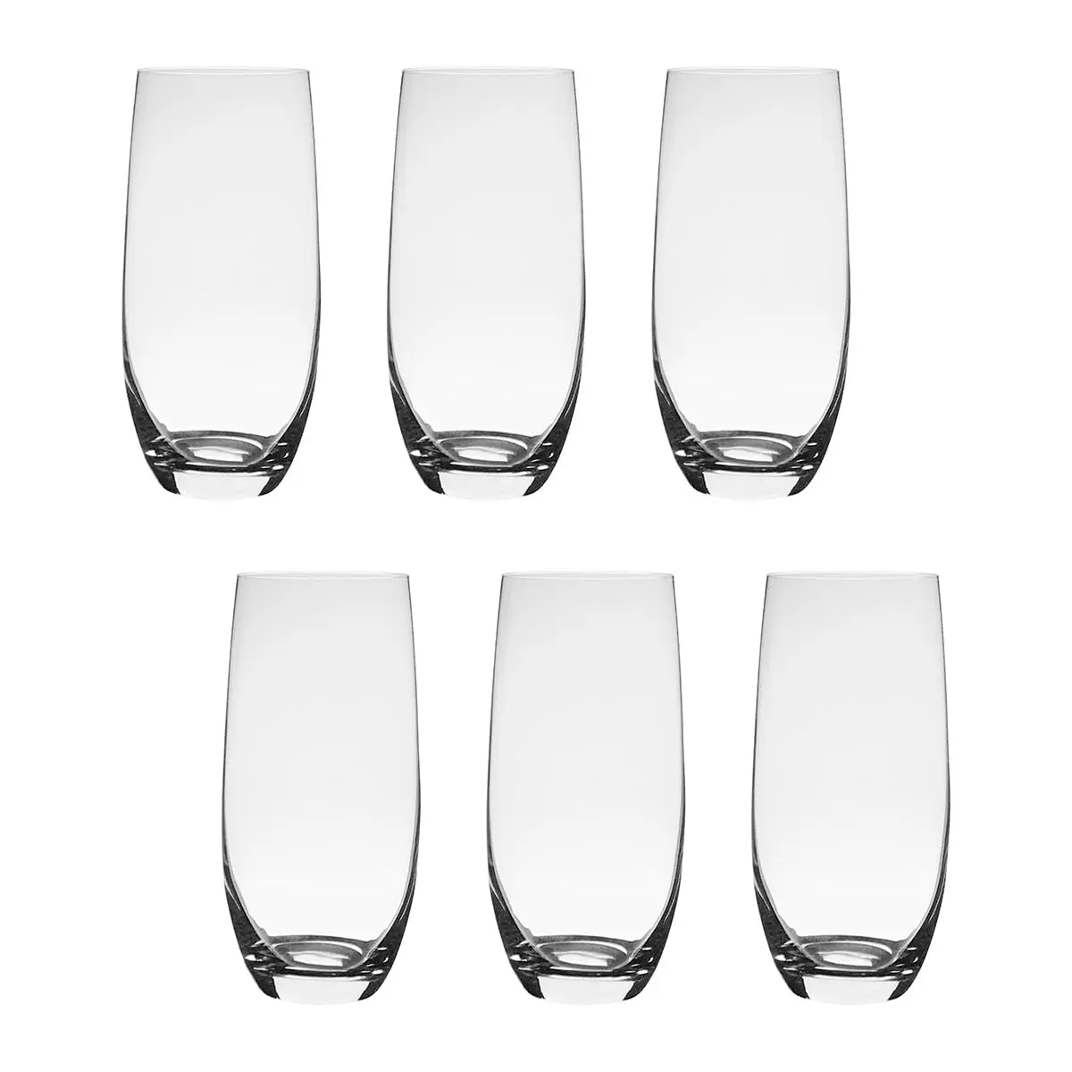 6 Copos de Cristal Para Água e Suco 350 ml Club com Titânio Bohemia | Cristal Ecológico Com Titânio