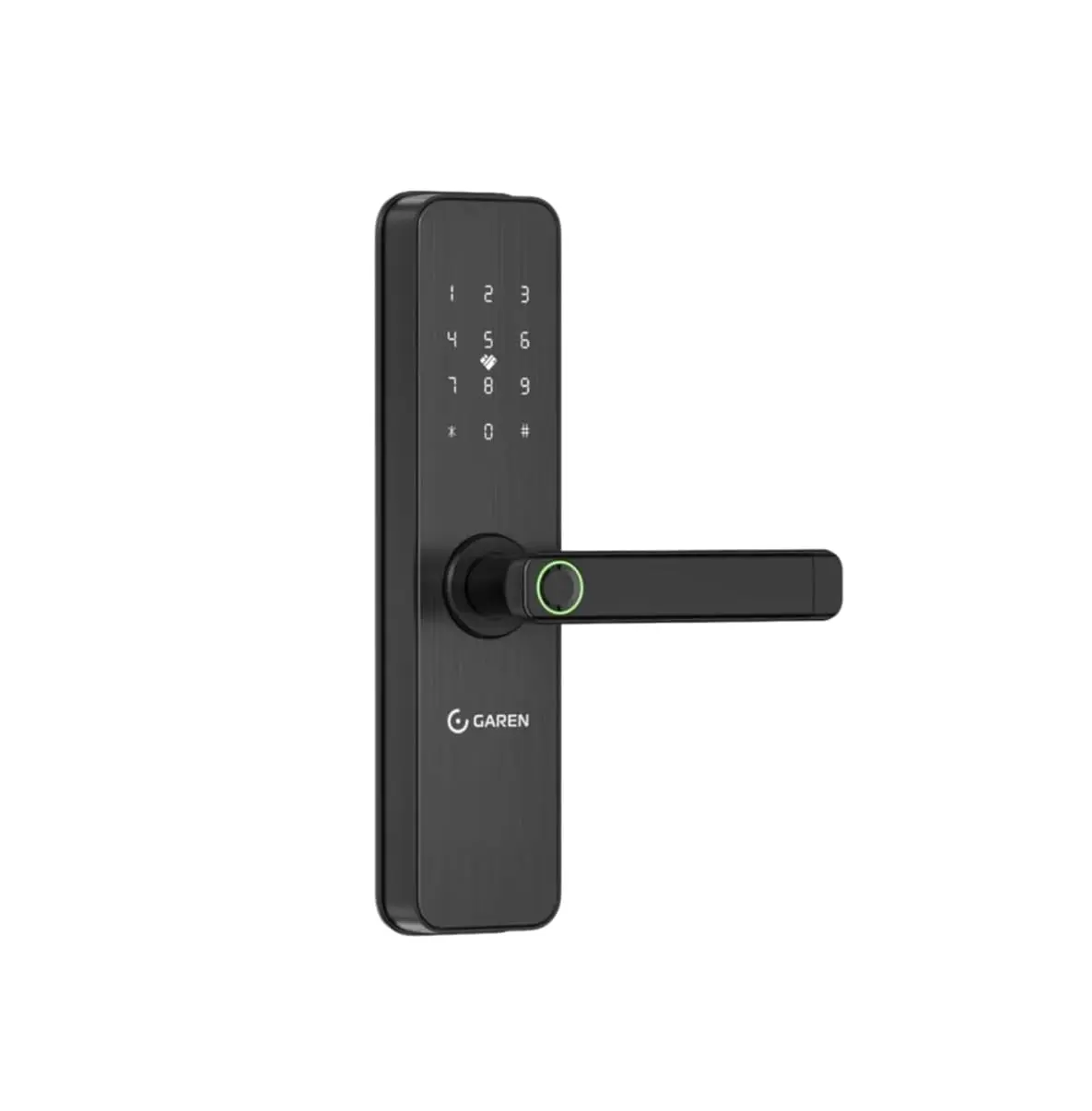 Fechadura Digital com Wi-Fi e Biometria, Preto, Metal, Múltiplos Métodos de Acesso, Estilo Moderno, Retangular, Acabamento Fosco, para Portões Residenciais