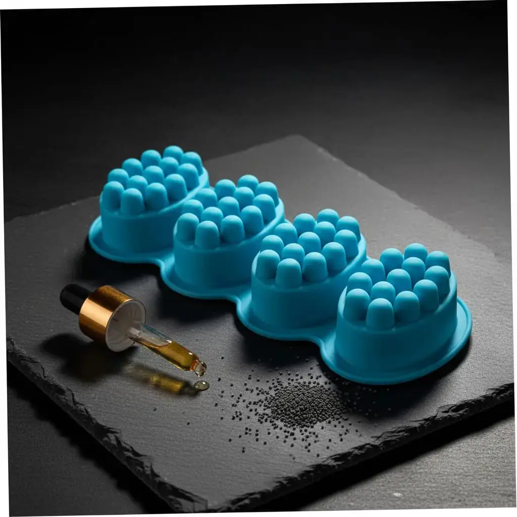 Forma De Silicone Para Sabonete Artesanal Massageador Grande 4 Cavidades thumbnail 5