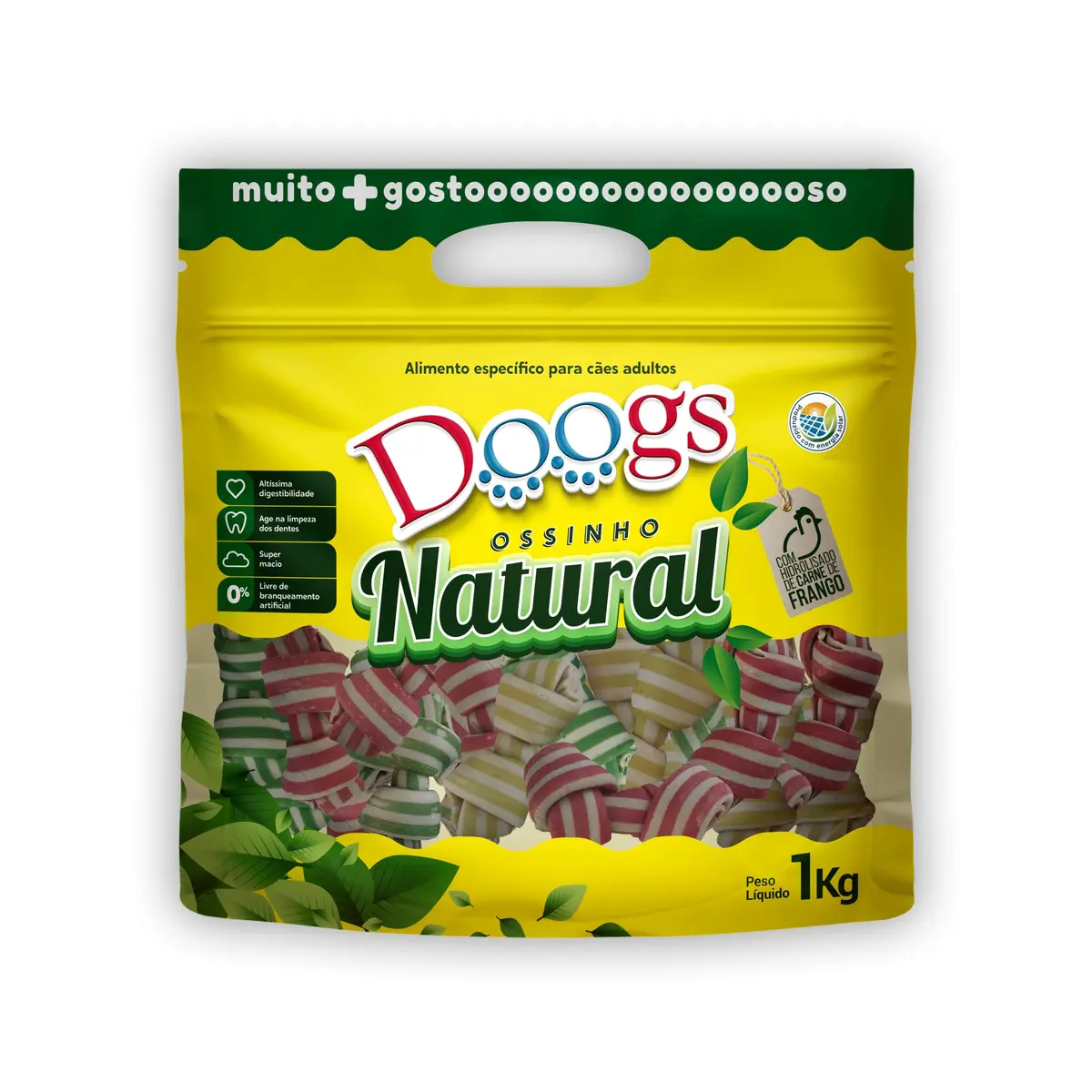 Osso Nó Colorido Doogs Pequeno 3/4-1kg