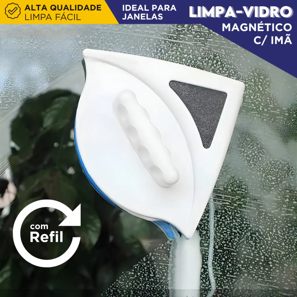 Limpador De Vidro Magnético - Dupla Face C/ Super Imã Mágico - AV - 1