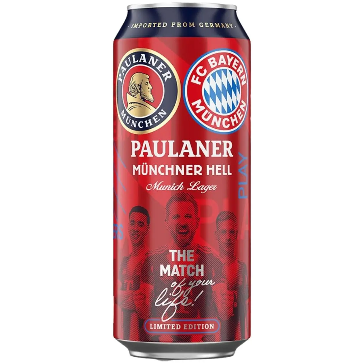 Paulaner Cerveja Munchner Hell, Edição Limitada FC Bayern Munich, 500ml | Lata