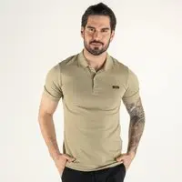 Camisa Polo Calvin Klein Bege