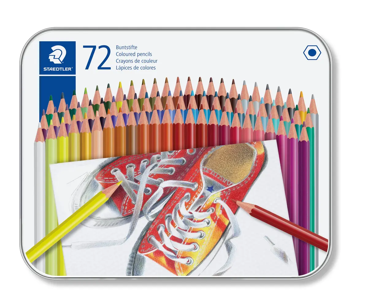 Lápis de Cor Hexagonal, Staedtler, 175 M72, 72 Cores
