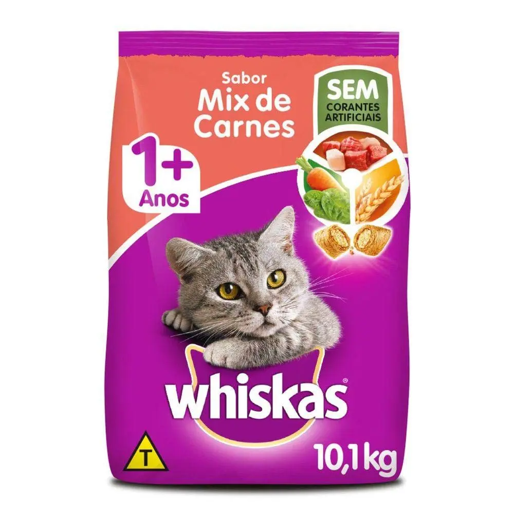 whiskas Ração Whiskas Para Gatos Adultos Mix De Carnes 10 1 Kg