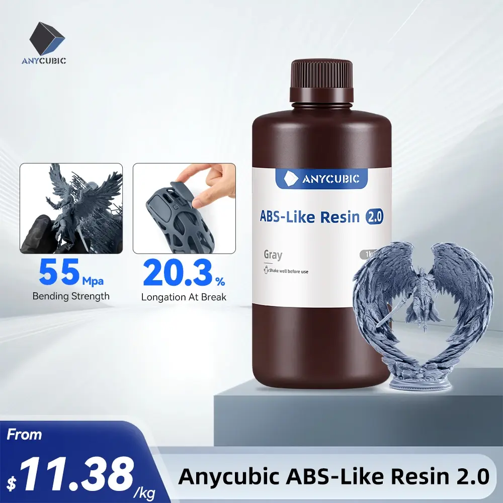 Nova impressora 3d de resina anycubic 2.0, fotopolímero, resina tipo abs, maior resistência e resiliência, cura rápida, resina de alta precisão