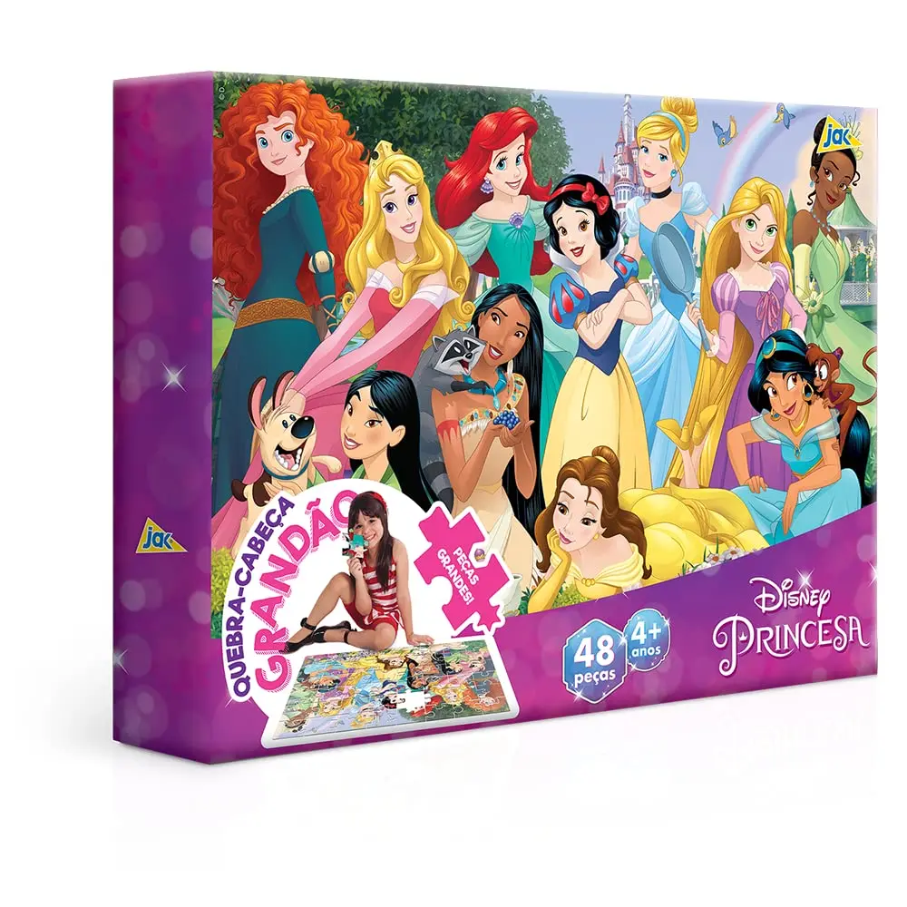Toyster - Quebra-cabeça Grandão: Princesas - 48 peças - Disney - JAK - 1