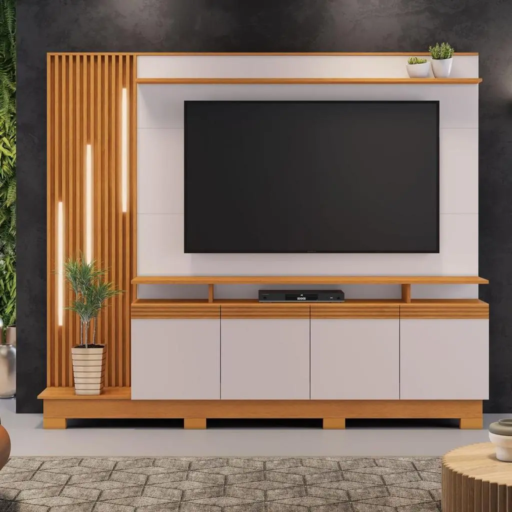 Rack com Painel para TV até 65 Polegadas com LED e 4 Portas Multimóveis CRJCM-RCP004 - 1