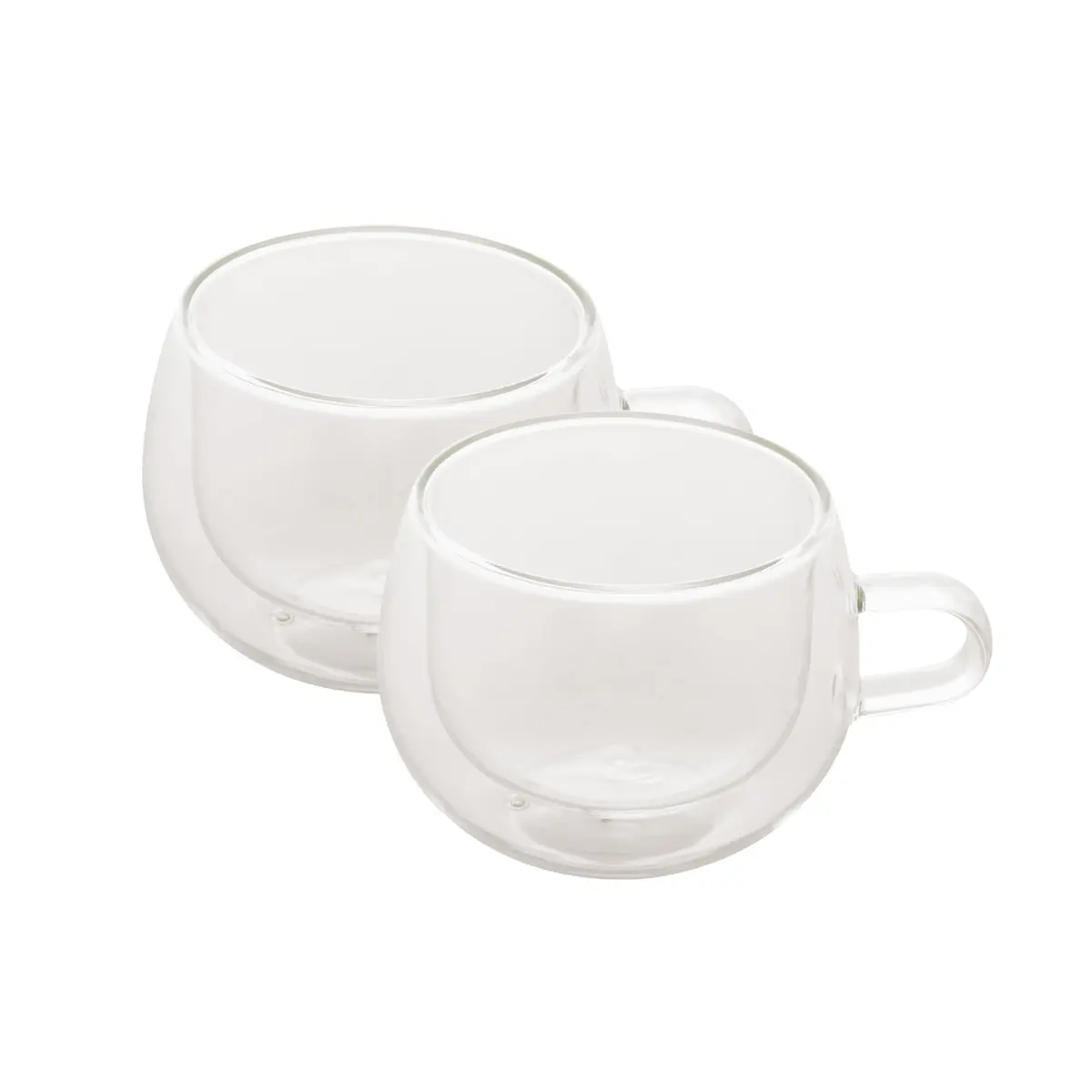 LYOR - Conjunto 2 Xícaras de Café e Chá Parede Dupla de Vidro Borossilicato 240ml