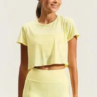 Blusa Colcci Cropped New Comfort PR27 Amarelo Bakerlo Amarelo - 1