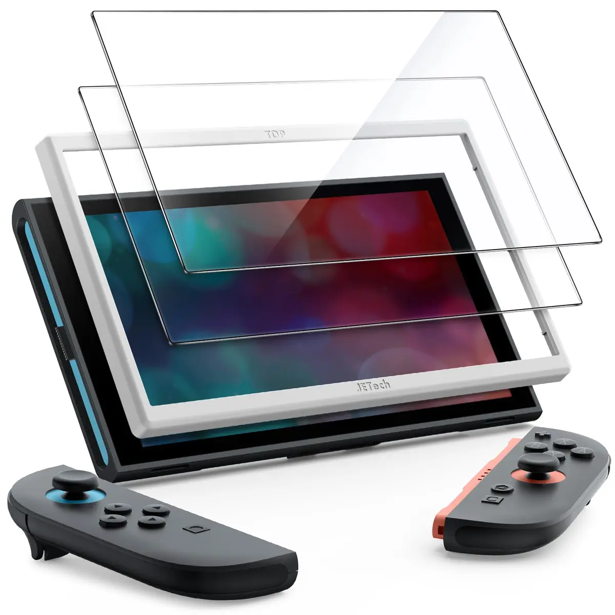 JETech Protetor de Tela para Nintendo Switch 2, 2 Unidades | 9H Película de Vidro Temperado, HD Transparente, Proteção Anti-Riscos, Ferramenta de Instalação Rápida