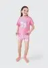 [TAM: 10] Conjunto Infantil Menina Curto Estampado - Rosa - 1