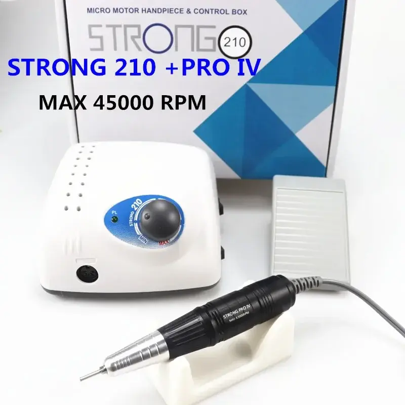 Forte 210 pro iv broca do prego 65w 45000 máquina cortadores manicure elétrica broca do prego fresagem manicure máquina polonês arquivo de unhas