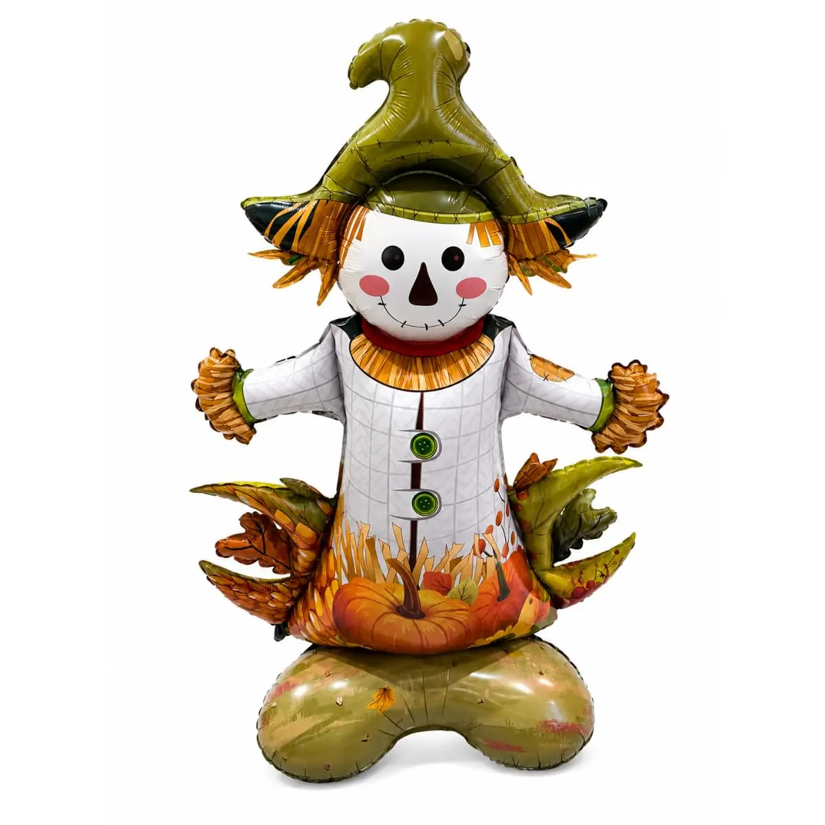 Balão Foil Espantalho Gigante 3D 155 cm com Base para Festa Junina | Base integrada garante estabilidade para posicionamento na decoração - 1