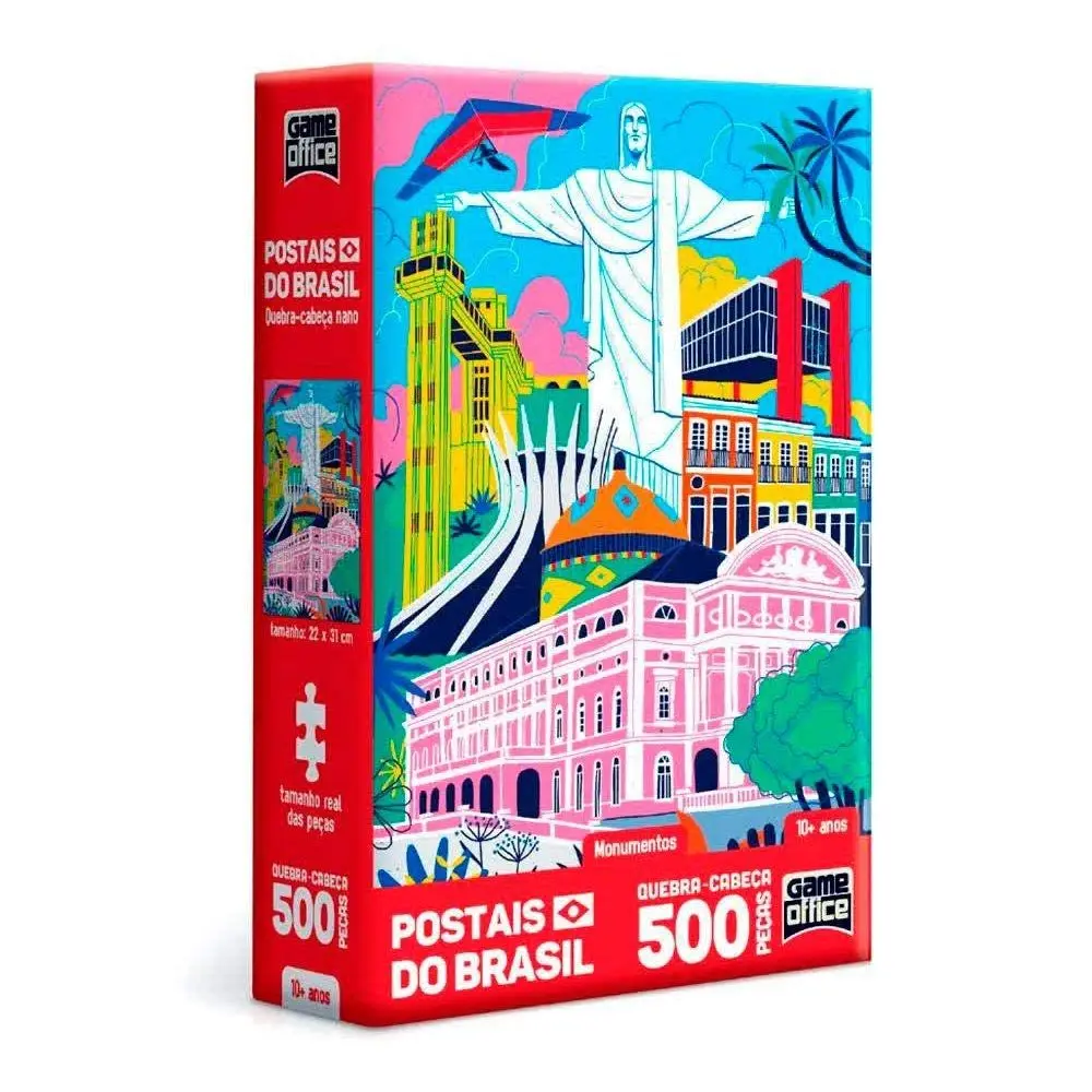 Toyster - Quebra-cabeça: Postais do Brasil: Monumentos - 500 peças nano - Game Office - 1