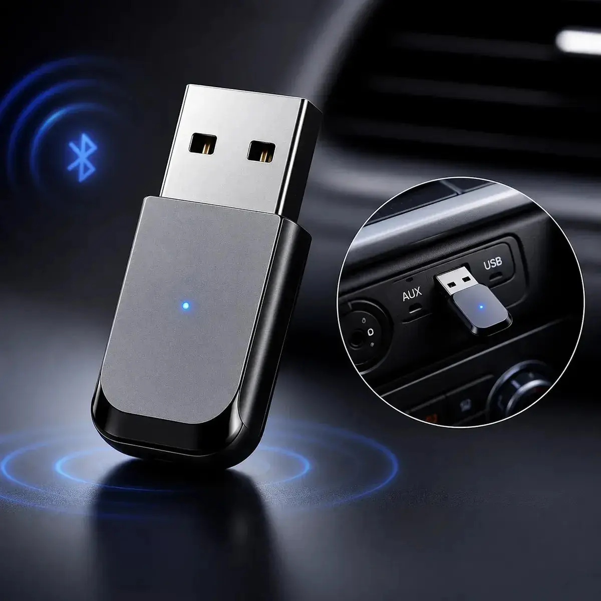 Adaptador Receptor Bluetooth Usb Carro Musica Chamada S/fio B Basto