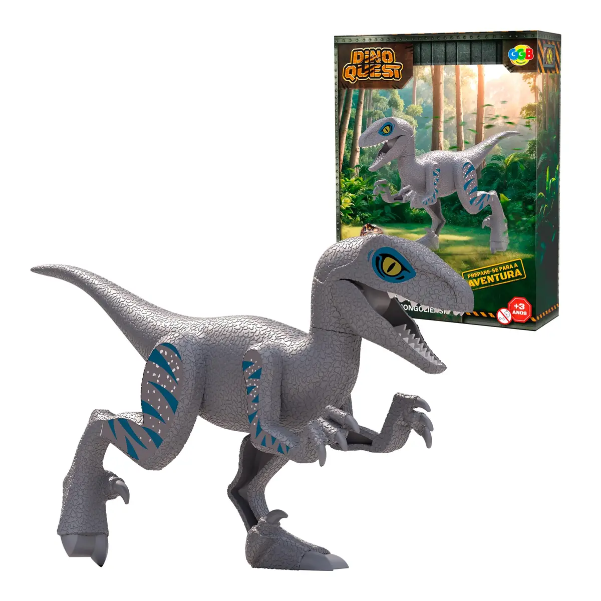 GGB Brinquedo Boneco Dino Quest Velociraptor - 1