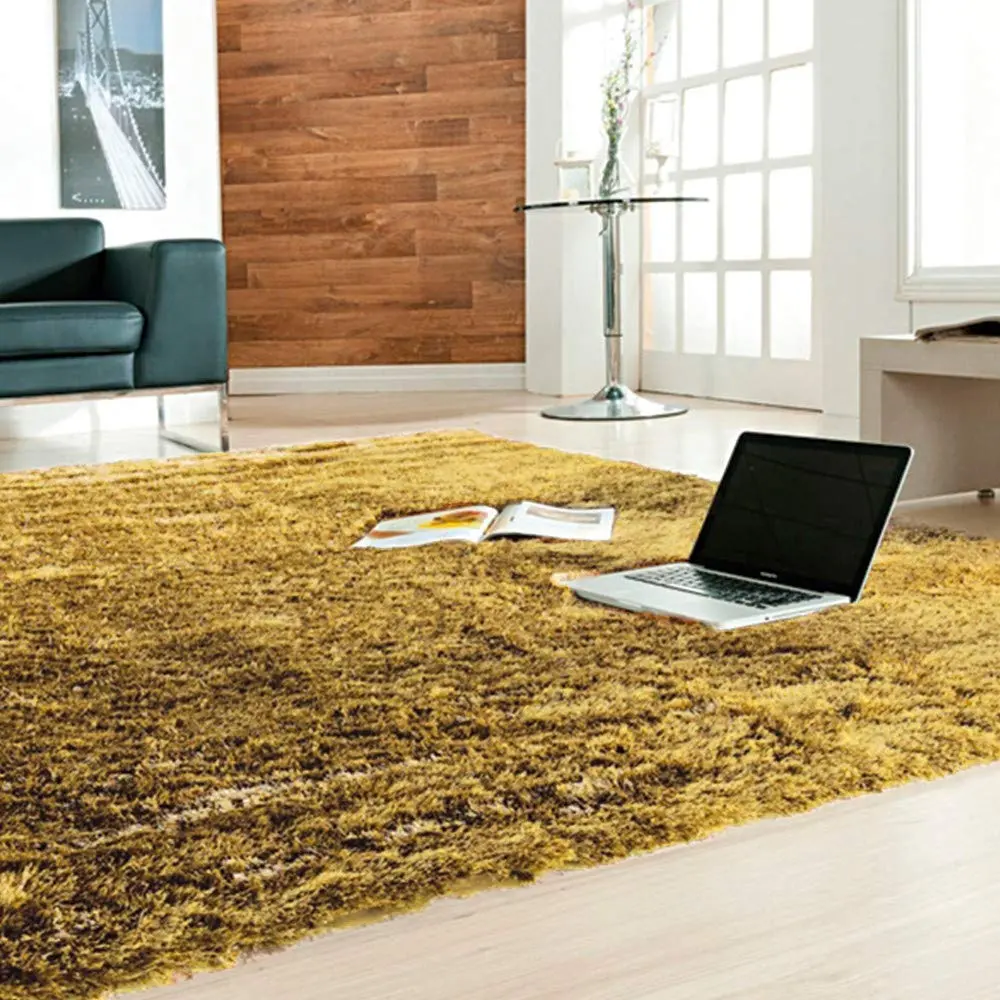 Tapete Peludo sala e quarto Casa Dona Felpudo Shaggy 150x200cm Bege - 1