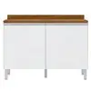 Balcão Duplo Bartira Jaspe com 2 Portas e 1 Prateleira - 120,1cm de largura - Damasco/Branco - 1