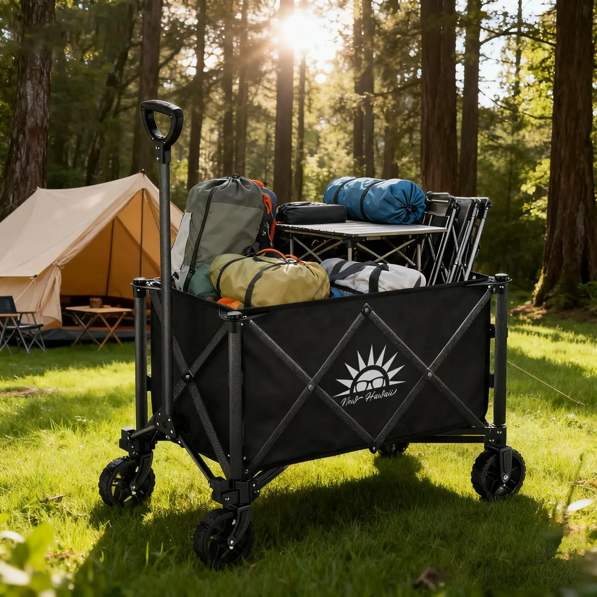 Camping Carrinho Dobravel Multiuso, Adequado para Compras, Carrinho de Compras,Suporta até 100kg