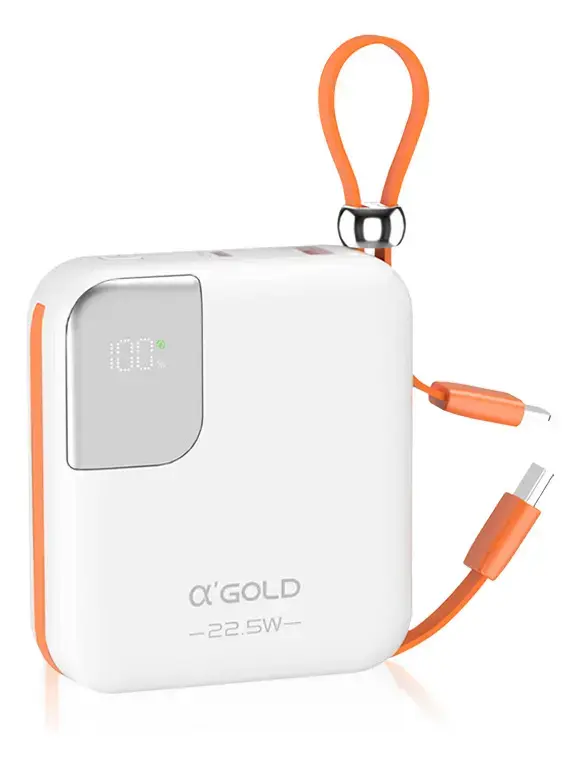 Carregador Portátil Power Bank 10.000mah Universal Display Cor Branco - 1