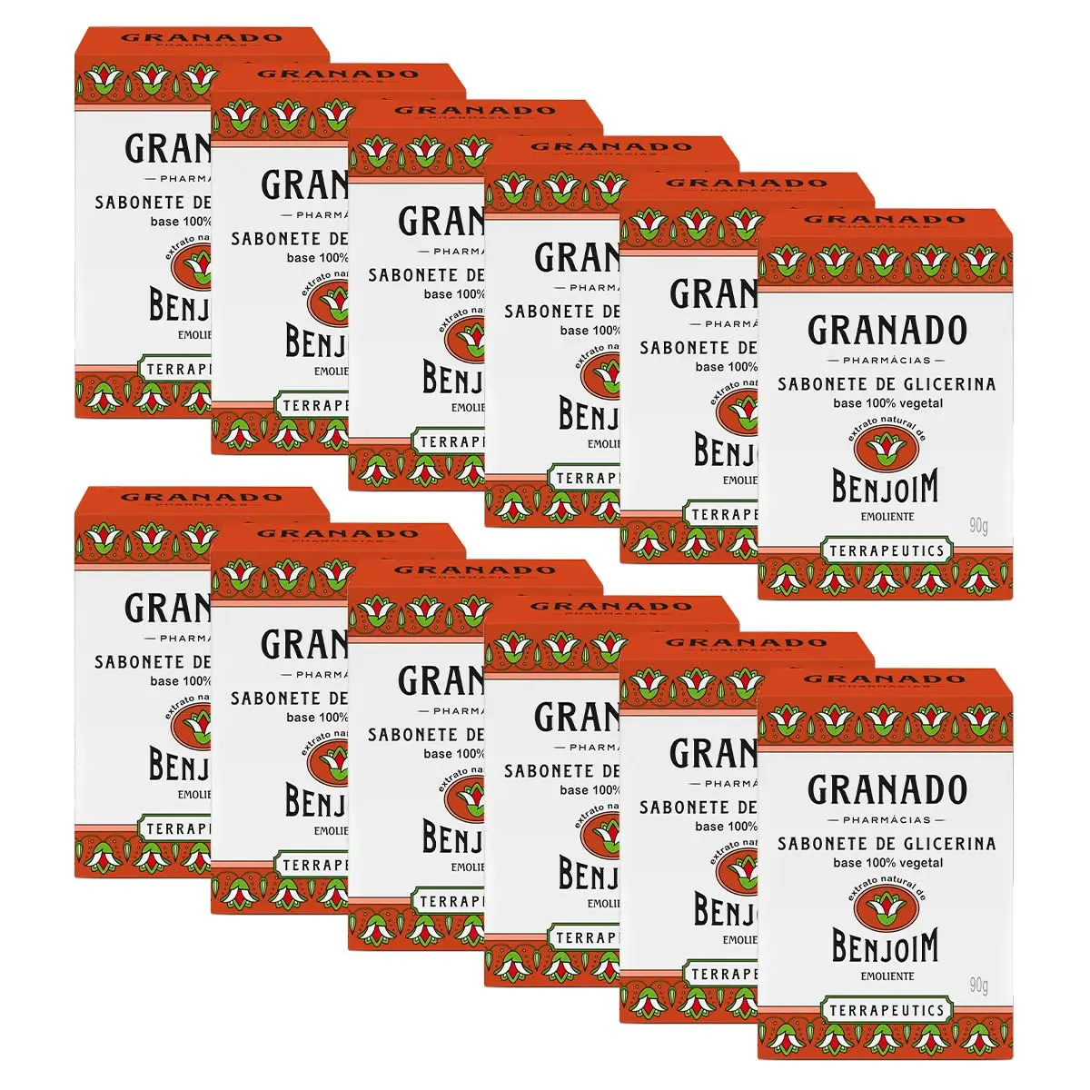 Granado Sabonete Glicerinado Terrapeutics, Benjoim, 90g, 12 Unidades